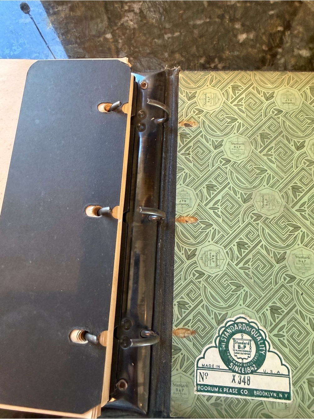 VTG Boorum & Pease 3 Ring Refillable Notebook Binder. W Paper inserts. USA. X348 - Picture 6 of 10